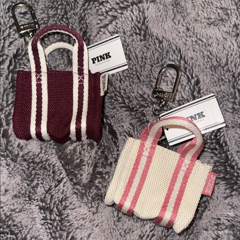 PINK Victoria's Secret BurgundyCream or Pink Cream Mini Zippered Totes